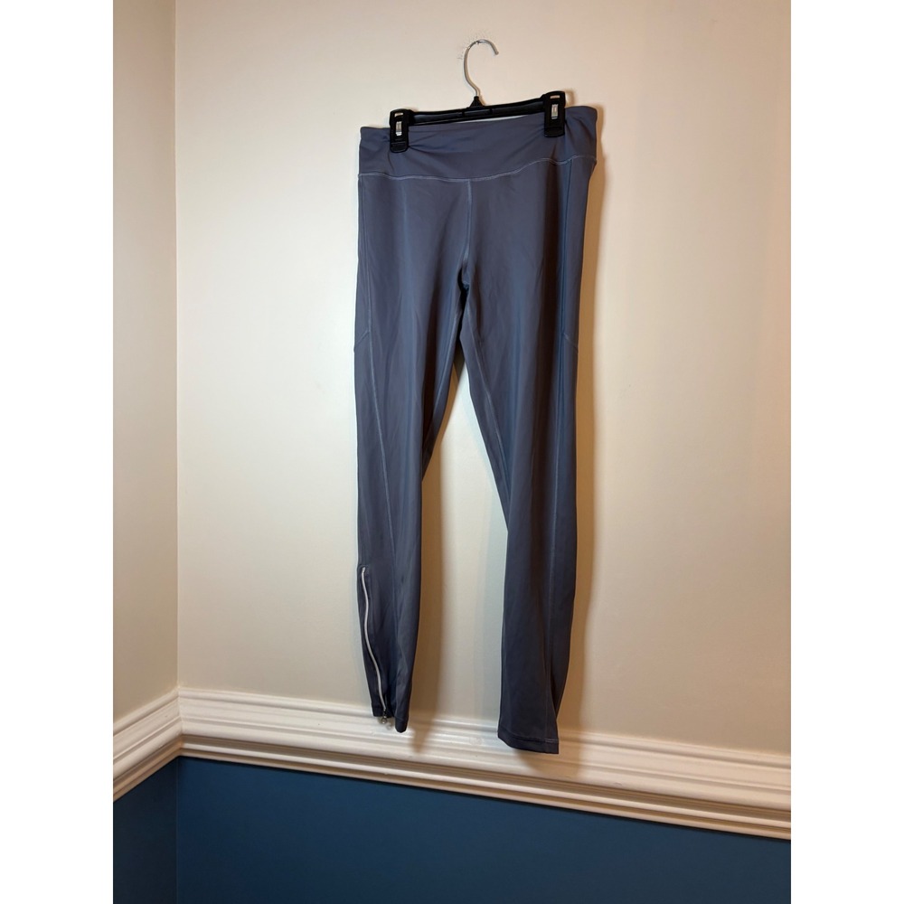 Victoria Sport Leggings Women Medium Grey Ankle Zip Activewear Pocket High Rise